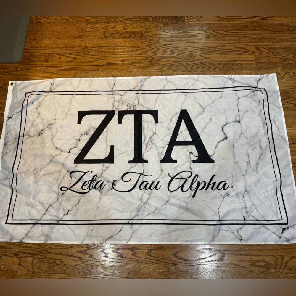 Zeta Tau Alpha marbeled flag; 3ft by 5ft
